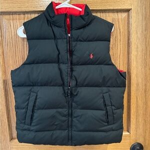 POLO By RALPH LAUREN Puffer Vest REVERSIBLE Goose Down Red/Black